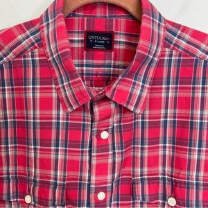 UNTUCKit Ojai Red Plaid Regular Fit Button Down Shirt Long Sleeve Men’s XL